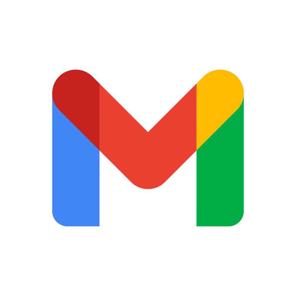 Logo do Gmail, envelope estilizado com cores vermelho, azul, verde e amarelo, símbolo do serviço de e-mail do Google